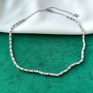 New Kendra Scott Silver Strand Necklace - Juliette White Crystal